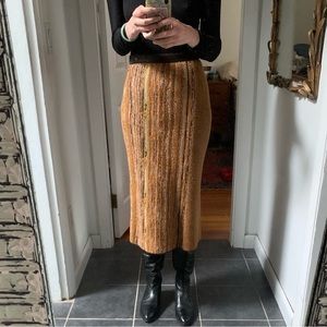 Missoni long tube Brown and gold metallic knitted skirt (S)
